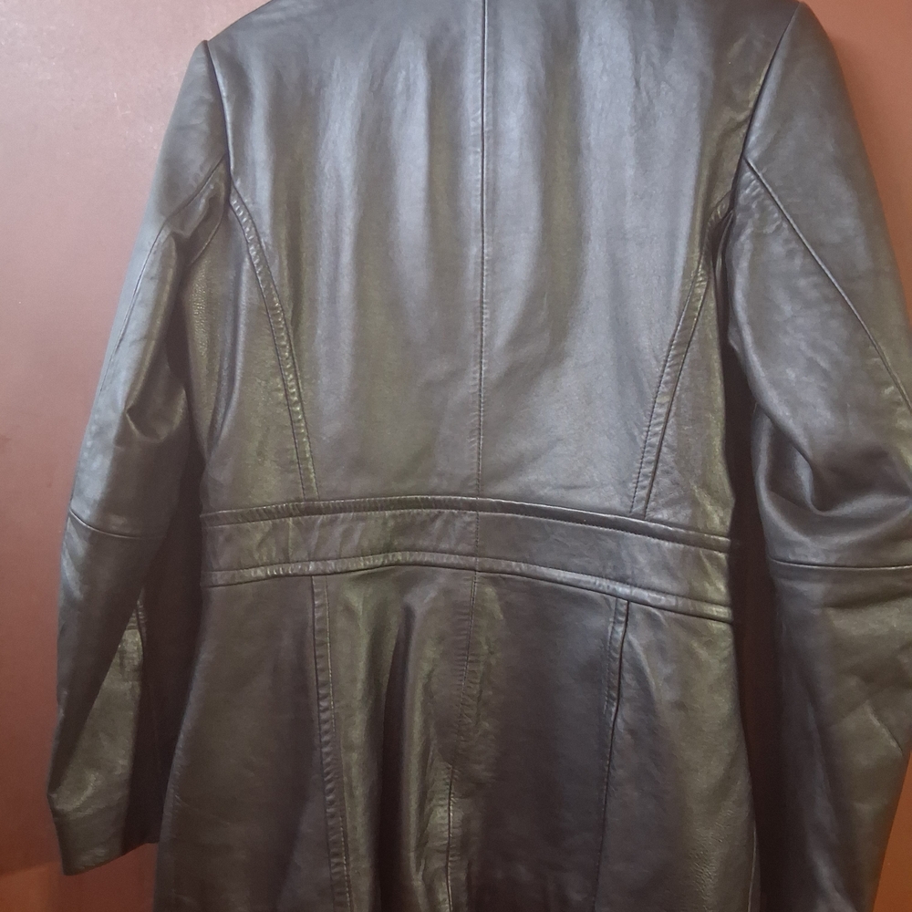 Merona Women's Dark Leather Jacket - Picture 2 of 3